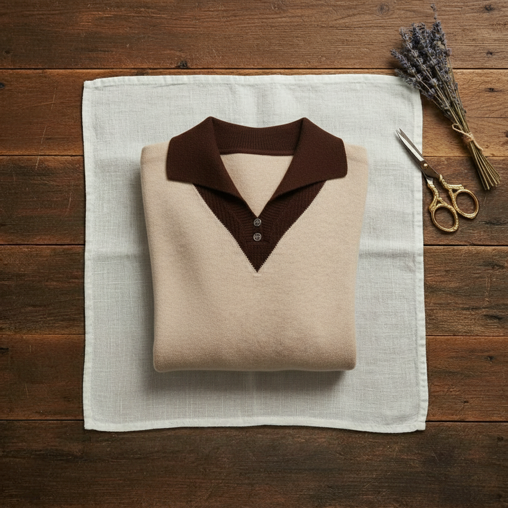 Mathea | Contrast Collar Knit Sweater