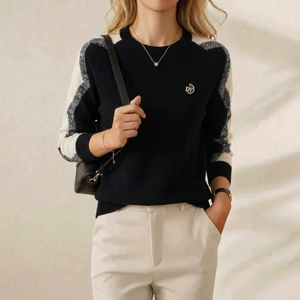 Anaia | Contrast Sleeve Crew Neck Sweater