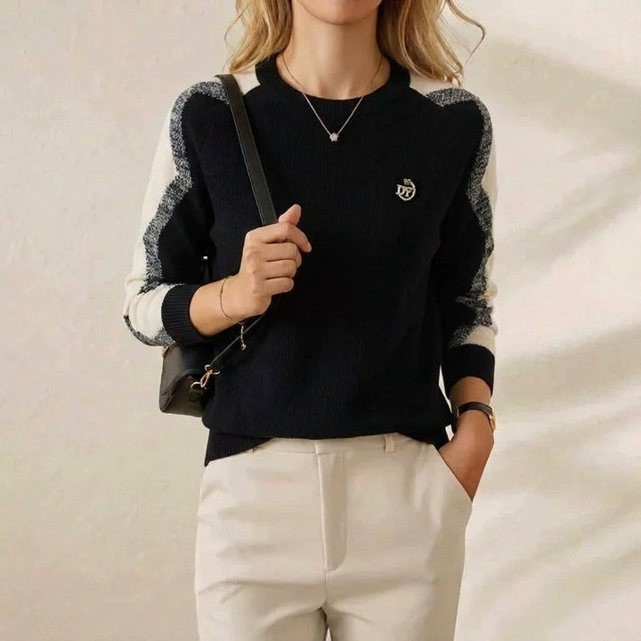 Anaia | Contrast Sleeve Crew Neck Sweater