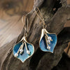 Annalyn | Gold Blue Lily Drop Earrings
