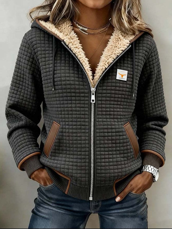Amalie | Sherpa-Lined Quilted Jacket Full-Zip Hooded Fleece