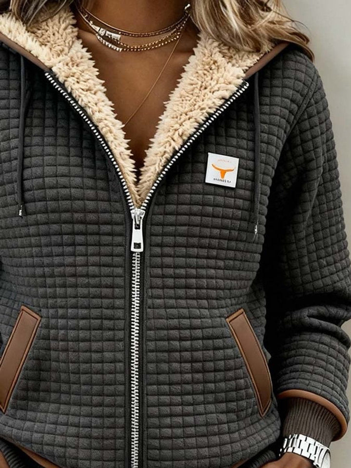 Amalie | Sherpa-Lined Quilted Jacket Full-Zip Hooded Fleece