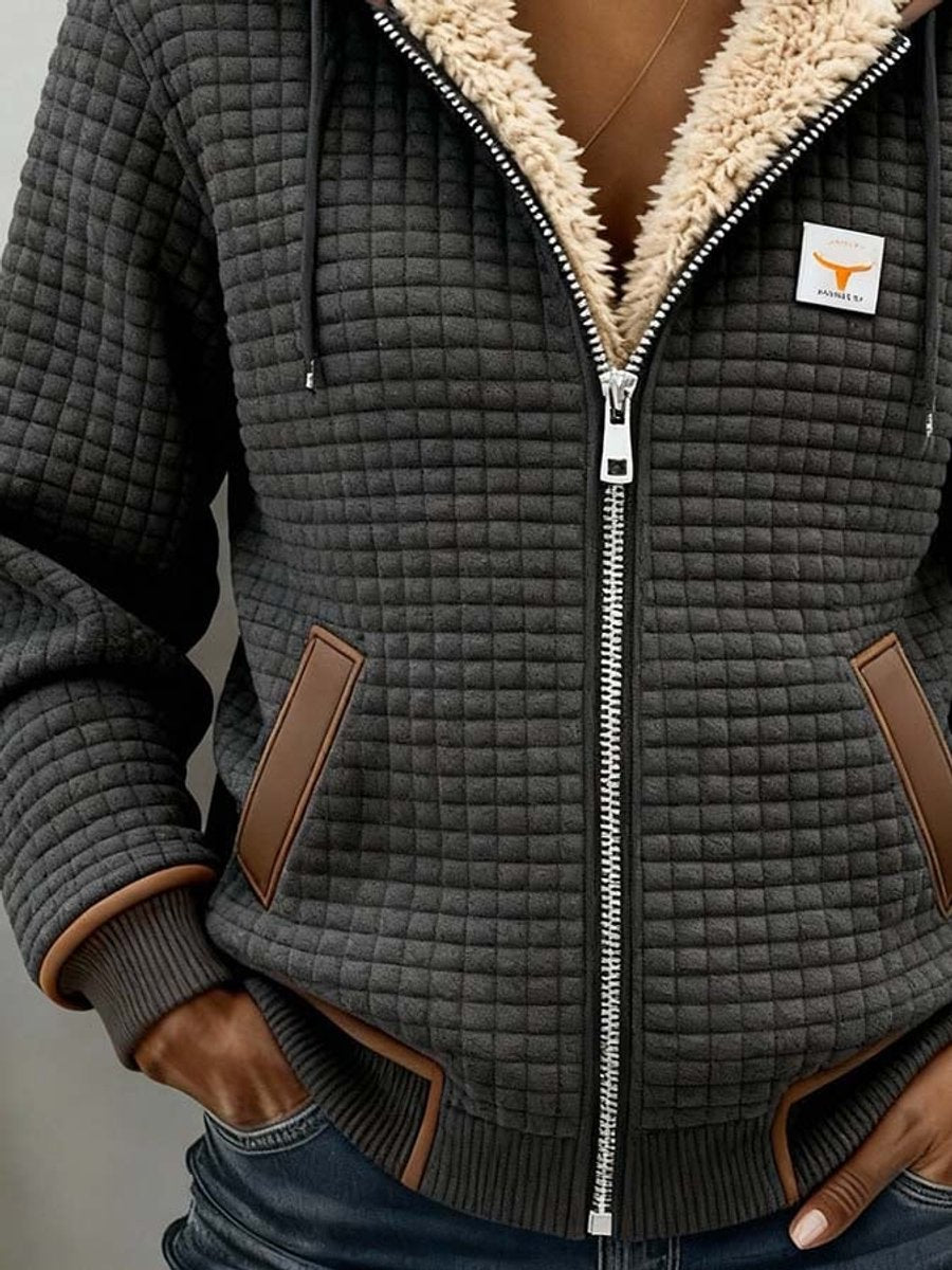 Amalie | Sherpa-Lined Quilted Jacket Full-Zip Hooded Fleece